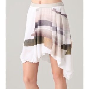 Helmut Lang Silk Leather Fulcrum Draped Skirt